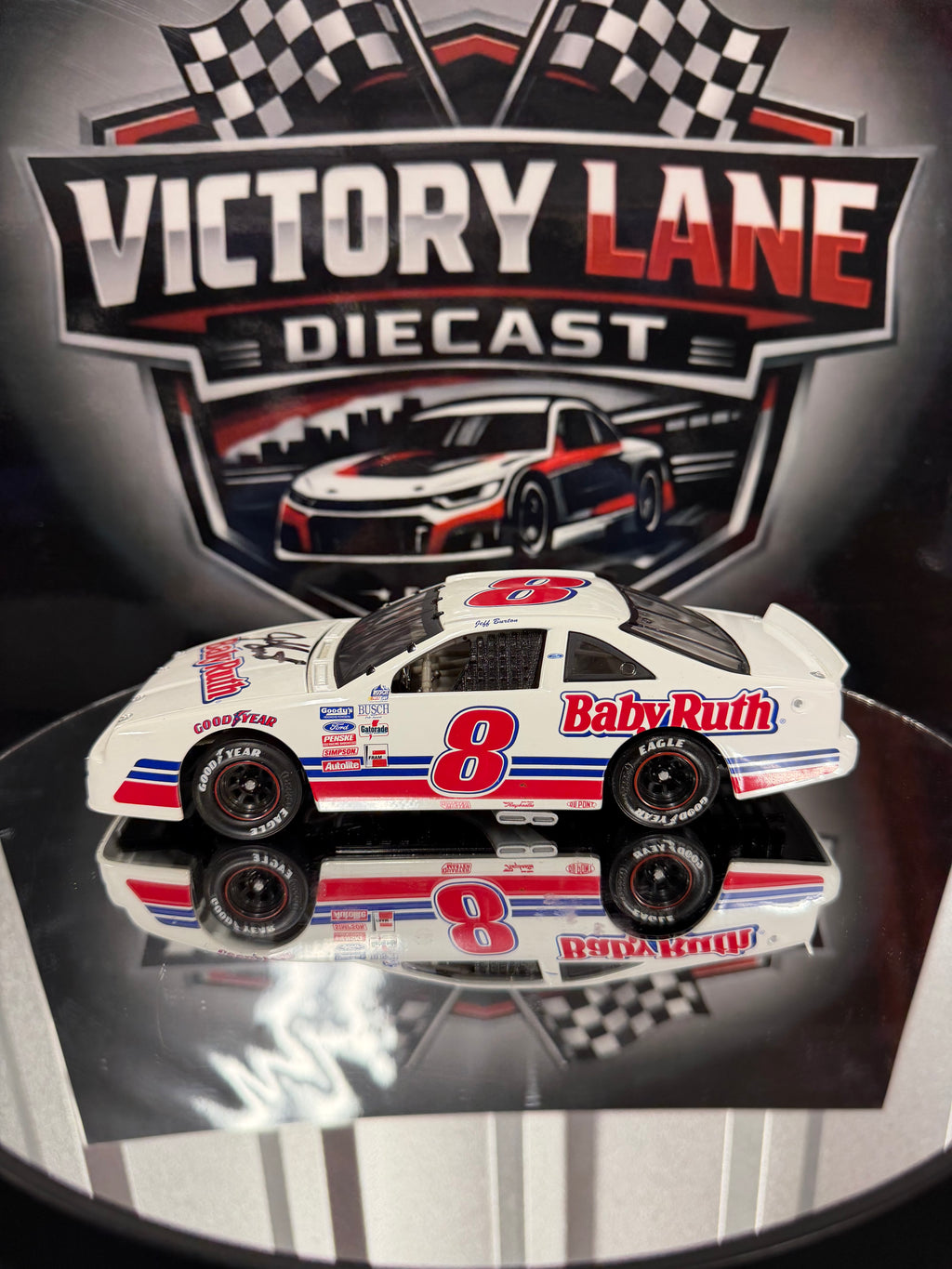 Jeff Burton 1990 Baby Ruth Ford Thunderbird Autographed