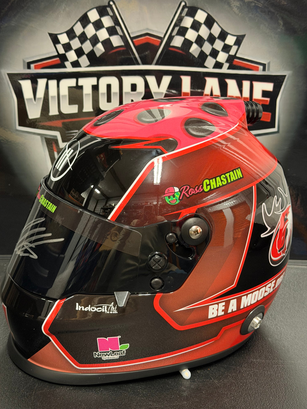 Ross Chastain Moose / Hail Melon Helmet. Full Size Replica. Autographed