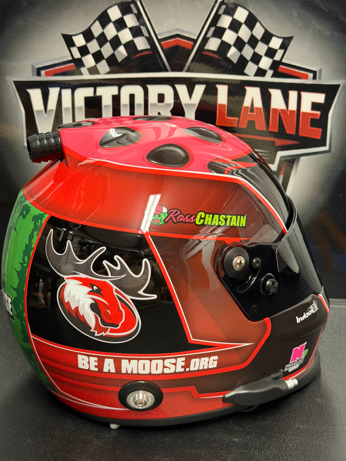 Ross Chastain Moose / Hail Melon Helmet. Full Size Replica. Autographed