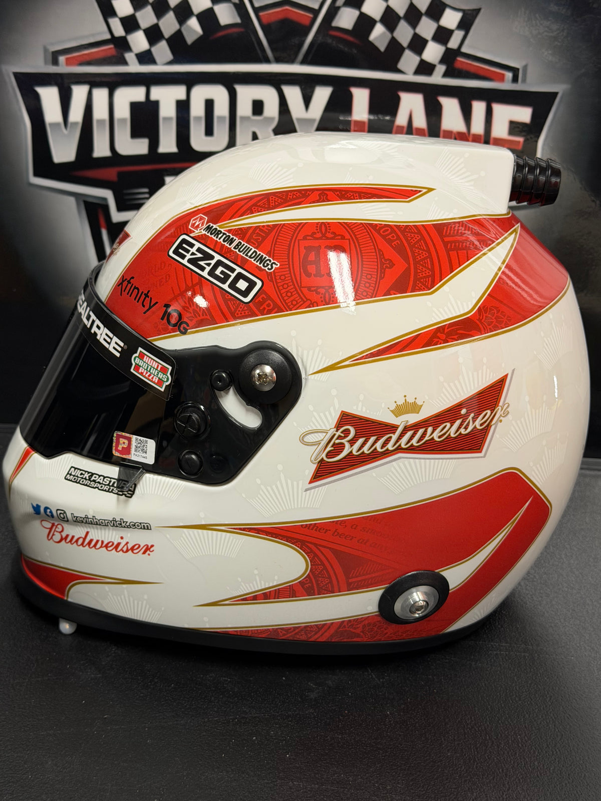 Kevin Harvick Budweiser Helmet. Full Size. Replica. Autographed