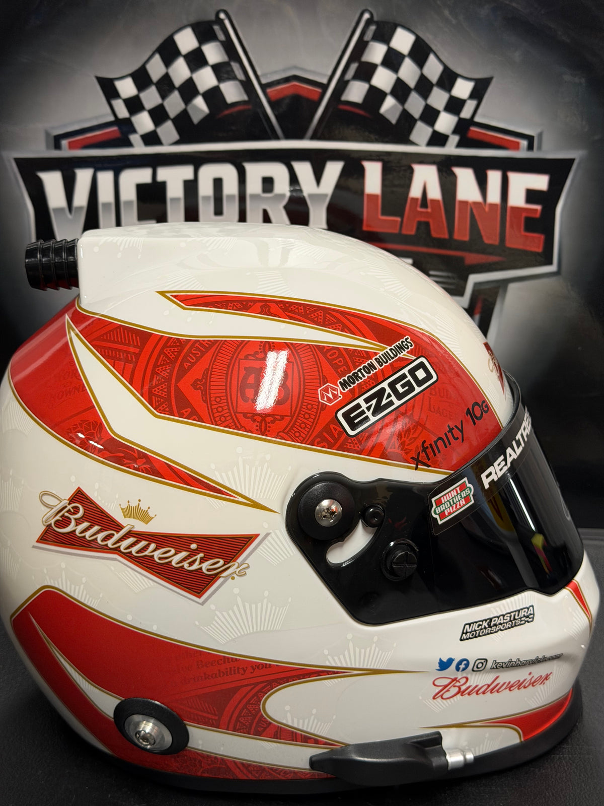 Kevin Harvick Budweiser Helmet. Full Size. Replica. Autographed