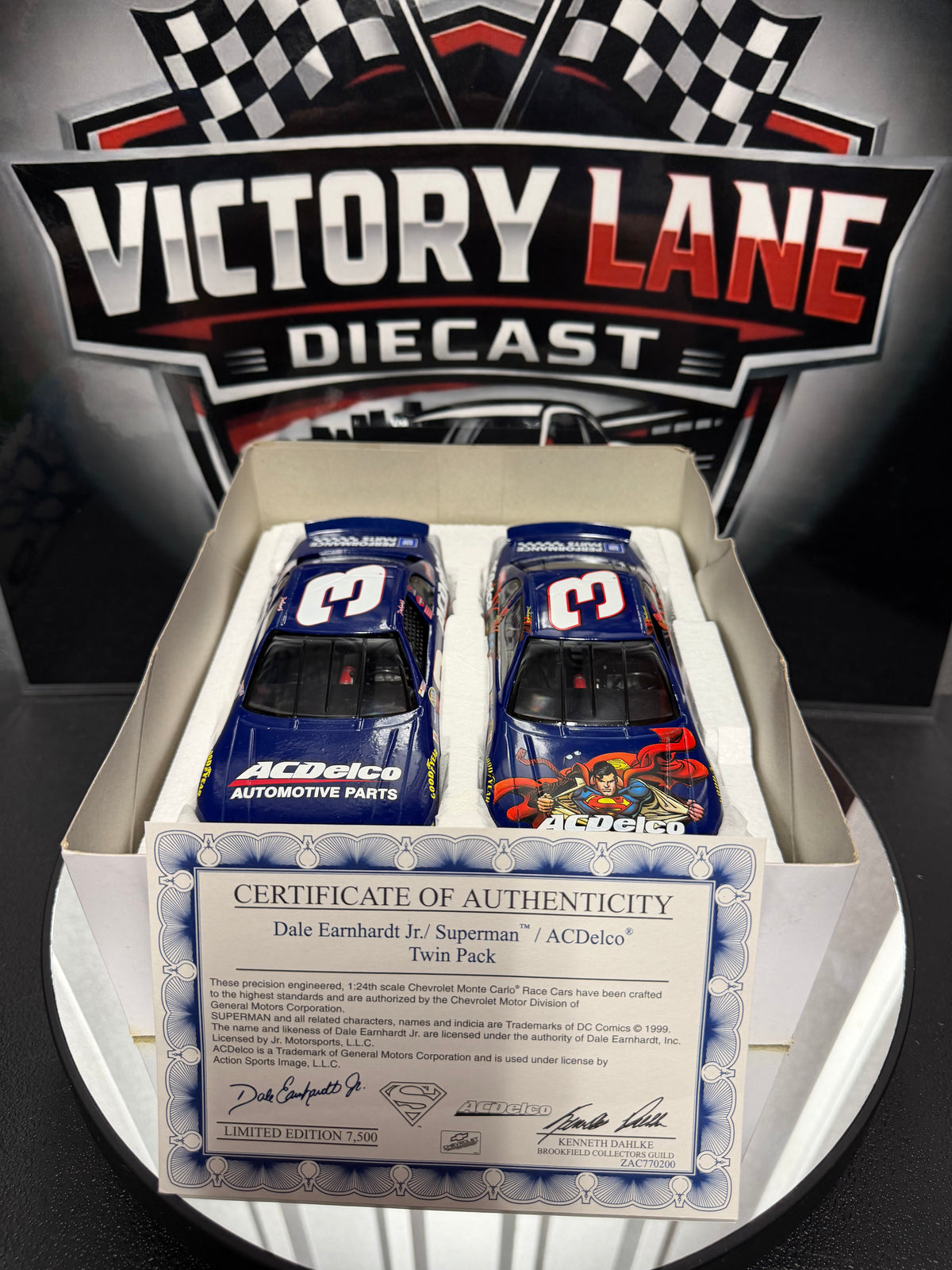 Dale Earnhardt Jr 1999 AC Delco Superman Monte Carlo Twin Pack